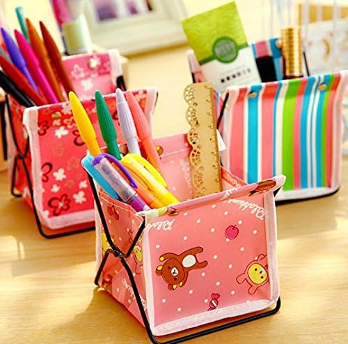 1pc random color Desktop debris racks, wrought iron mini pen storage rack folding shelf aircraft finishing Desktop Storage Bag