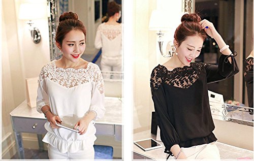 ギグアント（GiGant) レディース シフォン チュニック ブラウス 春夏 エレガンス 白 黒 M L XL