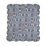 Patch Magic Twin Demin Double Wedding Ring Quilt, 65-Inch by 85-Inch