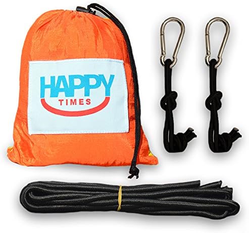 Happy Times Portable Travel Camping Nylon Parachute Hammock Orange and Yellow