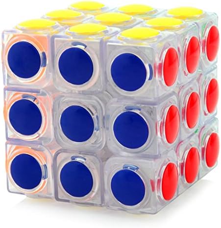 Yj Ling Gan 3X3X3 Speed Magic Cube Puzzle With Tiles (60Mm) Transparent White Educational Toy