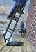 Low Section View of a Businessman Climbing a Ladder Emerging From a Laptop by Mark Ruchlewicz. Size 11.25 X 16.00 Art Poster Print