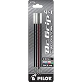 Pilot Dr. Grip 4+1 Multi-Function Ballpoint Ink Refills, Fine Point, Pack of 4, One Each Black/Red/Blue/Green (77154)