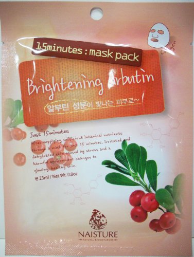 Naisture 15 Min. Collagen Essence Facial Mask Sheet Pack - Brightening Arbutin 10pk (e 23ml)