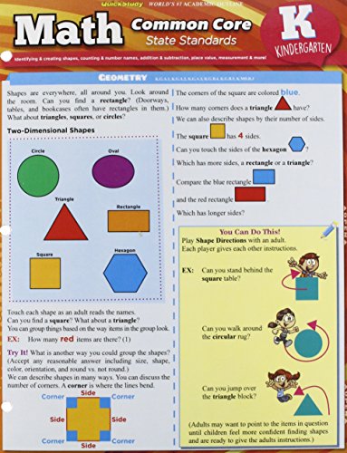 Math Common Core For Kindergarten