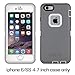 iPhone 6 Case, iPhone 6S Case,4 Layer Rugged Rubber Shorkproof Waterproof Built-In Screen Protector Drop Protective Heavy Duty Case Cover [With Kickstand] (grey)