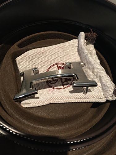 Unisex Reversible leather Belt with Silver buckle (Black)