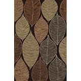 Hand Tufted Carpet Area Rug Big Leaf CHOCH 8' X 10'