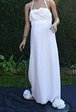 Brautkleid creme Neckholder mit Rosen Größe 34
