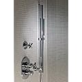 Design Brausestange / Duschstange / Brausehalterung aus massivem schweren Messing Metall edel verchromt - inkl. Handbrause und Brauseschlauch - DAW Sanit�r Bad Armaturen
