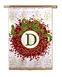 Monogram Holiday Wreath Regular Size Flag D