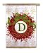 Monogram Holiday Wreath Regular Size Flag D