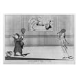 Historic Print (XL): Miss shuttle-cock / R. S. [Monogram, i.e. 'Richard Sneer'].