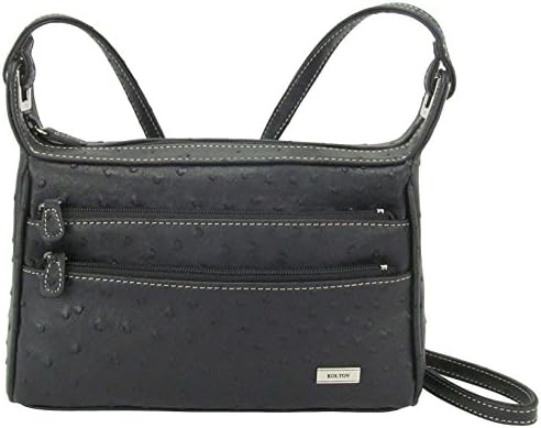 Koltov Beaumont In Ostrich Crossbody Handbag One Size Black