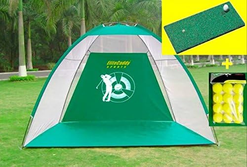 Supersized Golf Practice Net Driving Cage Training Aid + 1' X 2' Range Mat