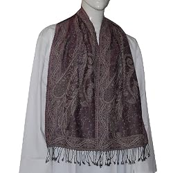 Mens Wool Muffler Neck Scarf Accessory Jacquard Design 12 x 60 inches (wsmf050)