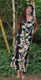 Bird of Paradise Panel Print -Hawaiian Aloha Button Front Long Tank Dress