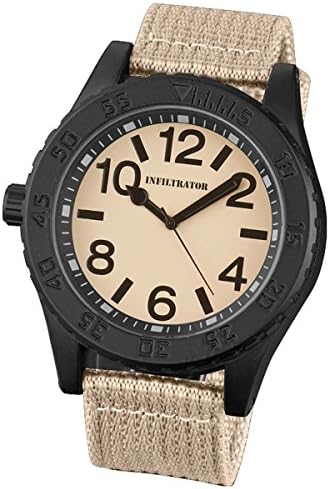 INFANTRY Corps Mens Military Army Tactical Sport Quartz Analog Wrist Watch Fabric Canvas Nylon Strap GIFT #IF-013-BRW-N