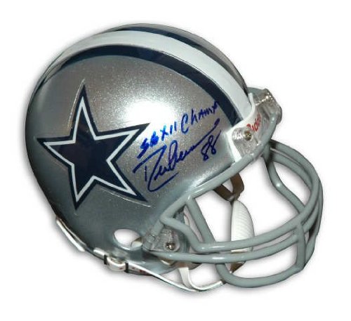 Autographed Drew Pearson Dallas Cowboys Mini Helmet Inscribed Sb Xii Champs