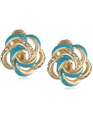 Anne Klein "In Full Bloom" Gold-Tone Floral Button Clip-On Earrings