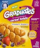 Gerber Graduates for Pre-Schoolers, Cereal Twists Bars with Yogurt & Fruit, Strawberry Blueberry, 4.2 oz. net. (Pack of 6)