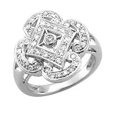 14k White Gold Diamond Right Hand Ring / Band Size 7 0.50 carat