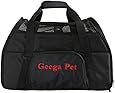 Portable Foldable Comfortable Safe Soft Sided Pet Carrier, Geega Washable Sturdy Puppy Dog Cat Travel Tote Bag Crate with Shoulder Seatbelt Luggage Strap and Leash Clip for Airline Car SUV (Black)