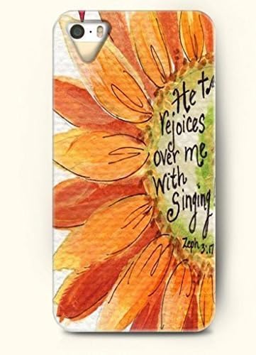 iPhone 5 5S Case OOFIT Phone Hard Case ** NEW ** Case with Design He Tell Rejoices Over Me With Singing Zeph 3:17- Bible Verses - Case for Apple iPhone 5/5s