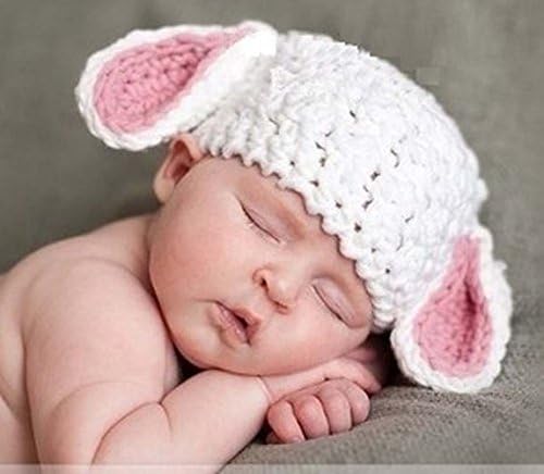 Photography Props Costume Baby Lovely Sheep Crochet Knitted Cap Hat