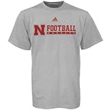 adidas Nebraska Cornhuskers Ash Practicewear Football T-shirt