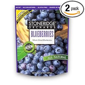 Stoneridge Orchards Whole Dried Blueberries, 14-Ounce Pouches (Pack of 2)