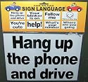 Gag Gift "Car-to-Car" Sign Language Signs! 8 Different Saying's and Reverse Printed on the Backside. (1 Set)