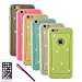 iPhone 6 Case, Bundle 6 Pack Silicone Case [Ultra Slim] Glitter Jelly Soft TPU GEL Protective Cover Rubber Shell Skin Assorted Color (Pink, Grey, Golden, Blue, Clear) for Apple iPhone 6 4.7