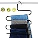 Amagoing Multi-Purpose Metal Space Storage Closet Hangers Space Saver Storage Rack for Hanging Jeans Trousers Scarf Tie (BLACK)