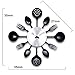 ZHPUAT 14 Inch Stainless Steel Housewares Cutlery Indoor/Outdoor Wall Clock Black