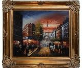 Art Reproduction Oil Painting - Au Revoir To The Light of Paris II with Renaissance Bronze Frame - Bronze Finish - 30 X 34 - Hand Painted Framed Canvas Art