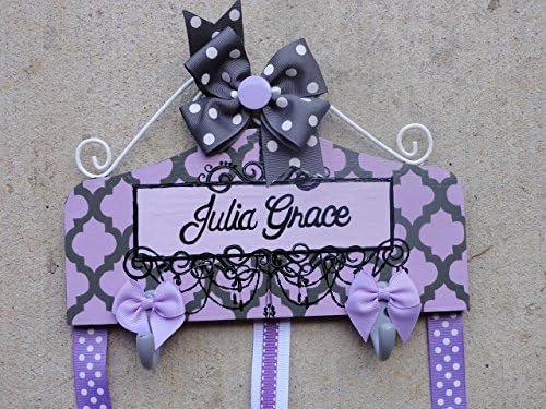 Lilac and Gray Chandelier Custom Hair Bow Holder for Nursery or Little Girl Room
