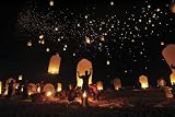 5 White Sky Lanterns by Light a Lantern, WIRE-FREE
