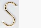 Rogar 9860-6 4 Inch Grid or S Hook - Brass Plated - 6 pack