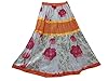 Gypsy Boho Skirt Orange Cotton Printed Patchwork Vintage Beach Skirts
