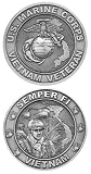 United States Military US Armed Forces Marine Corps Vietnam Veteran - Good Luck Double Sided Collectible Challenge Pewter Coin