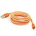 Micro USB Cable Bundle of 3 Durable 6.6ft/2m Nylon Braided Tangle-Free Cable Compatible for Samsung, HTC, Motorola, Nokia and More Smartphone (Orange)