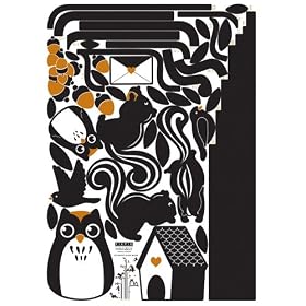 Easy Instant Decoration Wall Sticker Decal - Owls Squirrels Tree