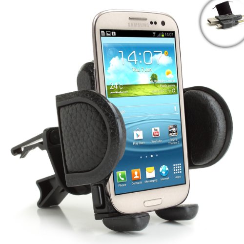 USA Gear Car Air Vent Mount Holder for Samsung Galaxy S4 , S3 , Stellar / Exhilarate / Focus 2 / Brightside / Galaxy Ace 2 / Captivate Glide & More - Includes Cleaning Kit