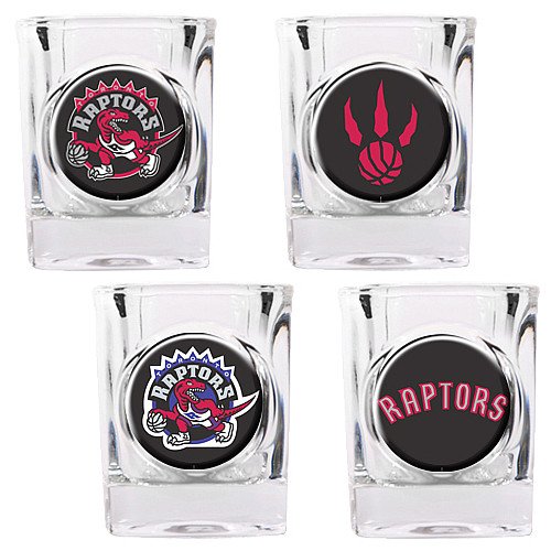 NBA Toronto Raptors Four Piece Square Shot Glass Set (Individual Logos)