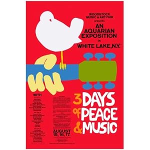 Woodstock Music & Art Fair - with Band List 12x18 Poster