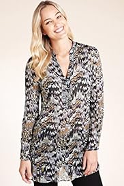 Abstract Print Crushed Blouse
