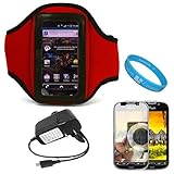 Red Durable Neoprene Exercise Sports Workout Armband with Adjustable Velcro ....