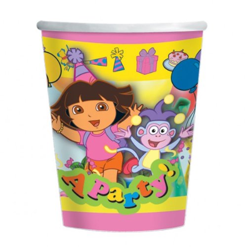 "Dora The Explorer NEW Party Cups, paper, 266mls, pk of 8"