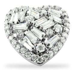 Sterling Silver 1.6 CTW Heart Shaped CZ Cluster Ring